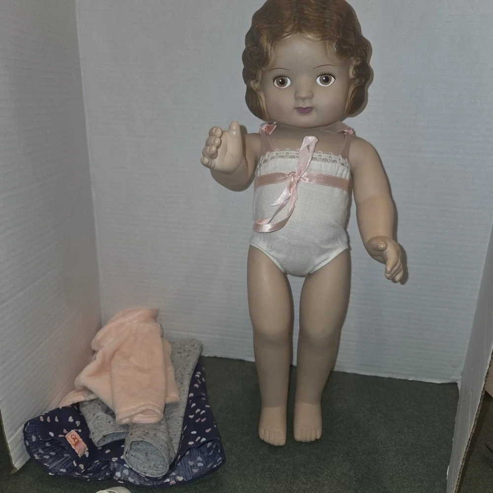 Daisy Kingdom Pansy Craft Doll Brown Hair Brown Eyes Style 4032 Hard PVC Display